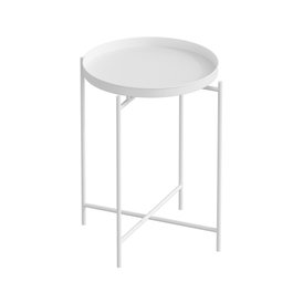 Hanah Home Mesa de Centro SHB-007-B Metal Blanco Elegante y Versátil 46x56x46cm